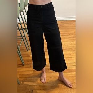 Frank And Oak Josephine wide leg, good cotton pant. High waisted, black size 8